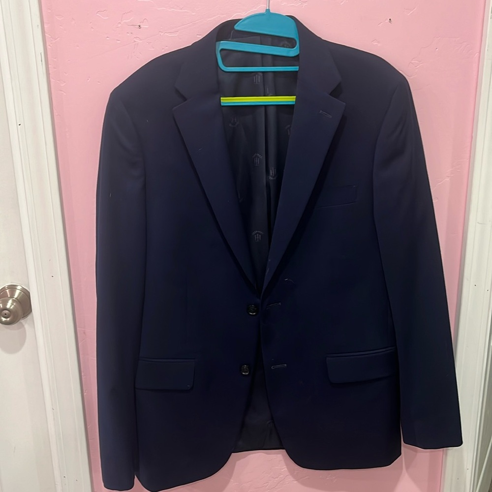 Dark blue Tommy Hilfiger men’s sports coat.